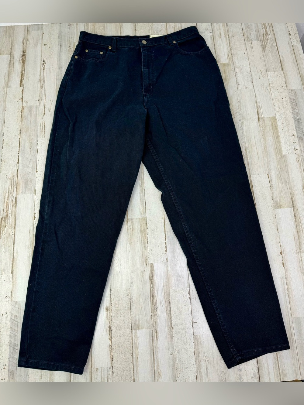 Vintage Eddie Bauer Womens Black Jeans 18 (34x32) Straight Fit High Rise
